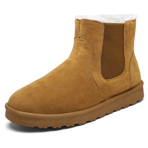 XPER Mens Chelsea Boots Fashion Brown Slip on Fur Lining Causal Ankle Boots Retro Style Size 7-15