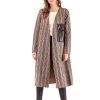 Plaid V - Manteau coupe-vent à manches longues avec poche en cuir et col en cuir - Bronze L