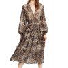 HAODUOYI Women's Wild Leopard Chiffon Dress Multicolor - multicolor A 1XL