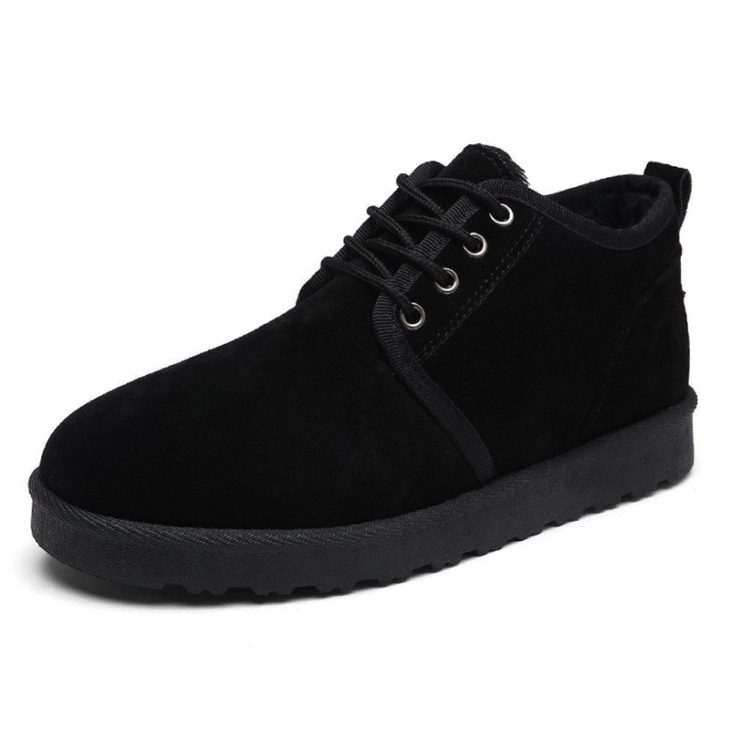 

Men Winter Boots Warm Couple Snow Fur Male Shoes, Black
