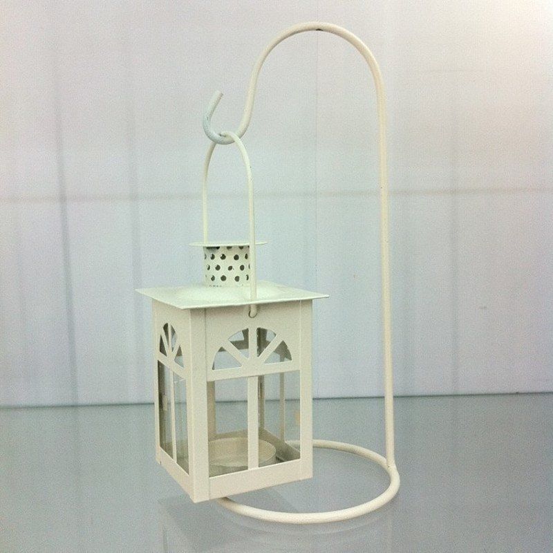 

Hollow Tealight Candeliere Lanterna Appesa Chiesa Battuto, White