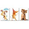 YISHIYUAN 3 Pcs HD peintures jet d'encre personnalité chien peinture chat décorative - multicolor 3PCS X 20 X 28 INCH( NO FRAME)