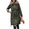 Veste d'hiver pour femmes épaissir le manteau confortable de coton de tirette - Vert Armée XL