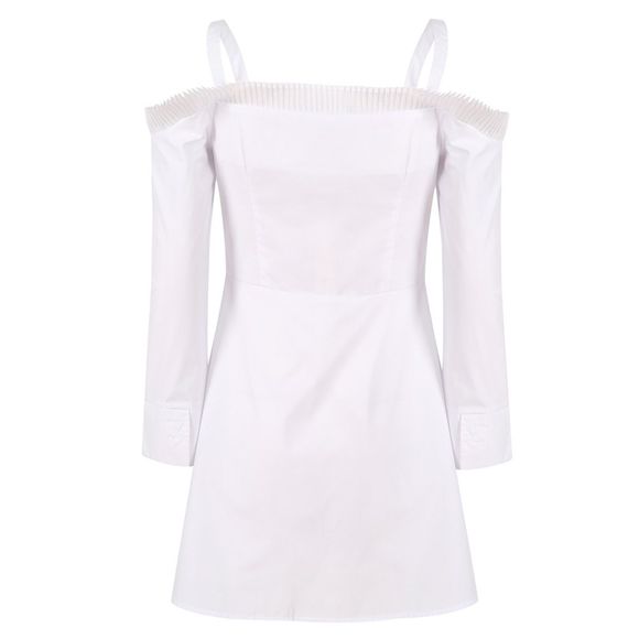 HAODUOYI Mode féminine Sexy Robe sans bretelles en dentelle suspendue blanche - Blanc M