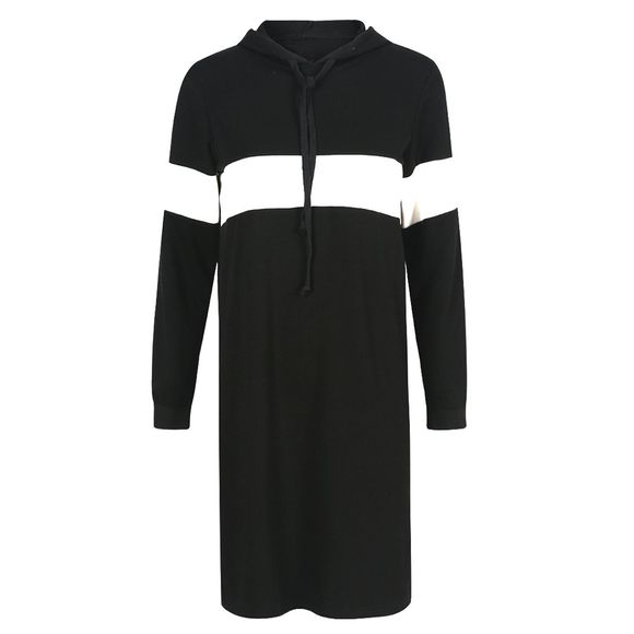 HAODUOYI Mode pour les femmes et robe à manches longues à capuche lâche Noir - Noir S