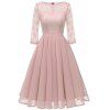 Dames tempérament mince douce robe de couleur unie robe de soirée - Rose Cochon XL