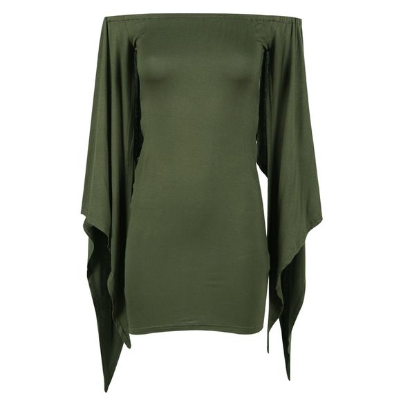 HAODUOYI Mode féminine bustier une épaule bustier Halter Dress Vert - Vert Armée L