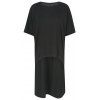 KISSMILK Haut de t-shirt long irrégulier pour femme, noir - Noir XL