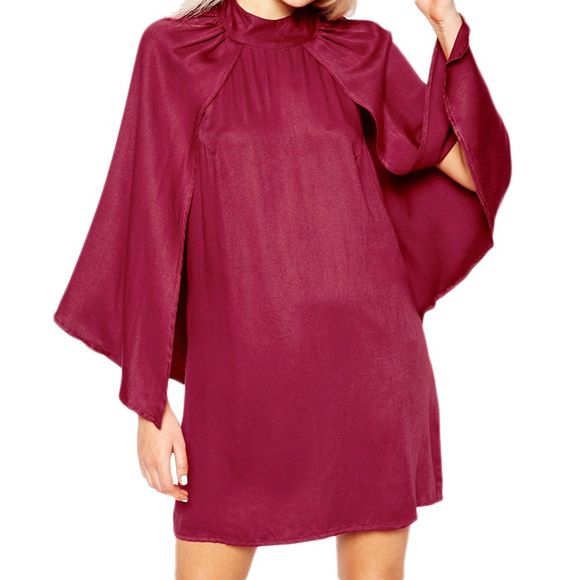 HAODUOYI Robe Halter sans manches à la mode pour femmes, rouge - Rouge Vineux XL