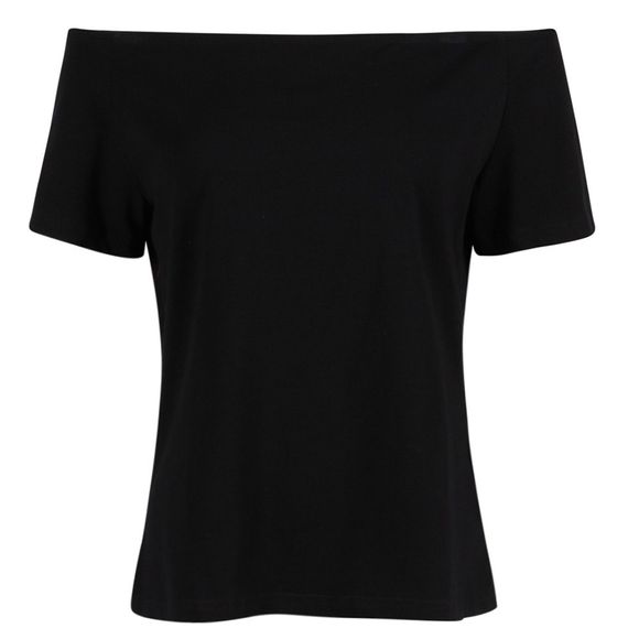 KISSMILK T-shirt à manches courtes asymétrique pour femmes, noir - Noir 4XL