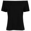 KISSMILK T-shirt à manches courtes asymétrique pour femmes, noir - Noir 4XL