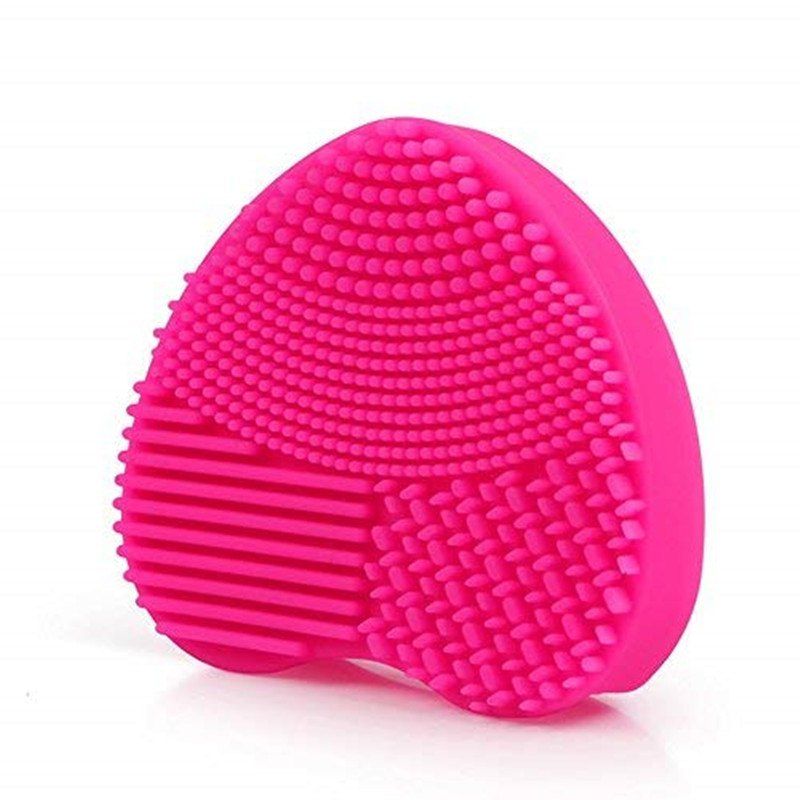 

Powstro Cosmetic Makeup Brush Cleaner Silicone Finger Glove Washing Scrubber Boa, Rose red