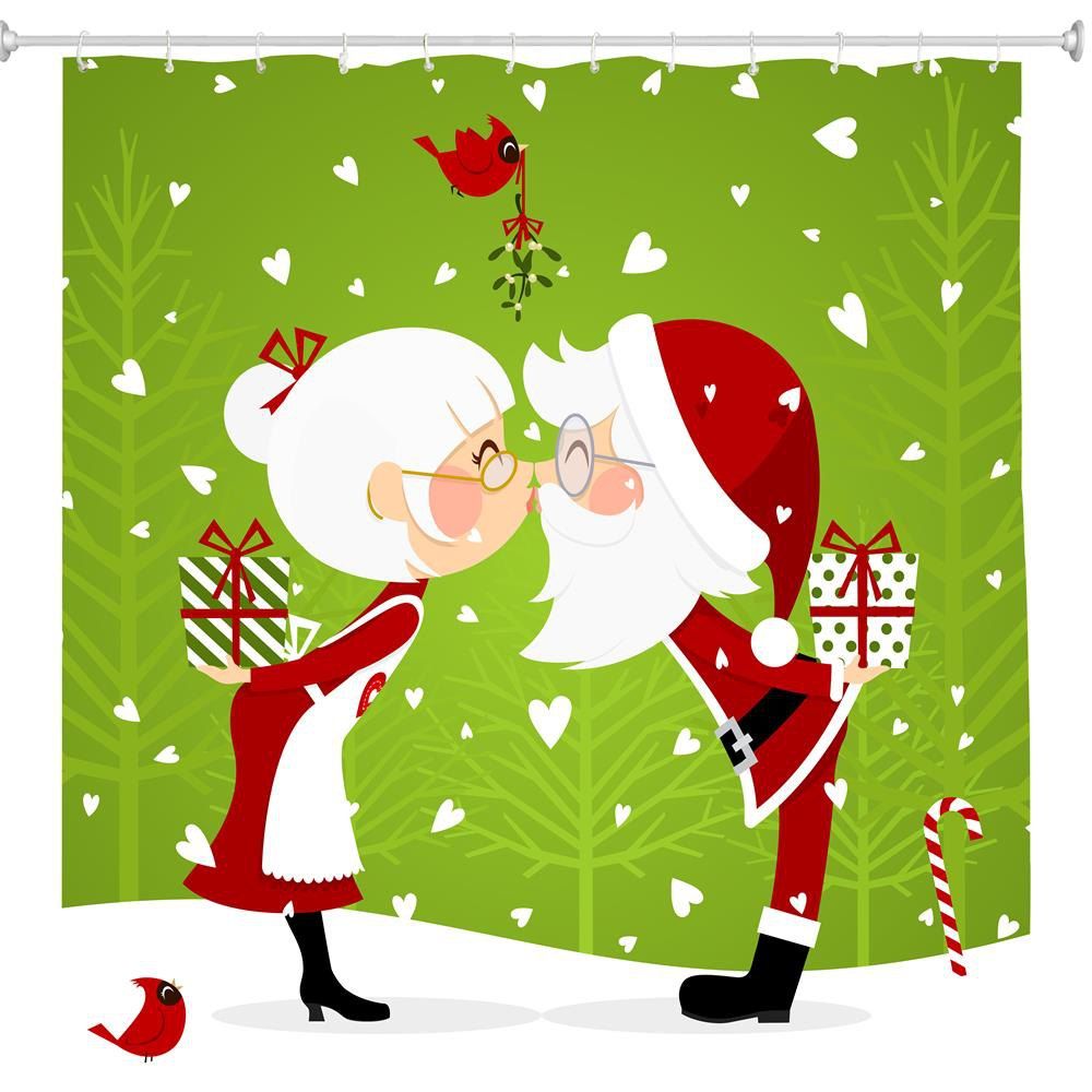 

Christmas Couple 3D Digital Printing Fabric Waterproof and Mildewproof, Multi
