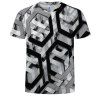 Men's Fashion Trend 3D Graffiti Pattern Printed Short-Sleeved T-shirt - multicolor B L