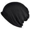 Bonnet à Double Usage en Coton Chaud Coupe-Vent Couleur Unie Automne et Hiver pour Homme & Femme - Noir 