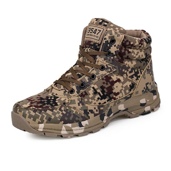 Chaussures de randonnée extérieures antidérapantes pour hommes, plus bottes en coton chaudes - Camouflage des Bois EU 46