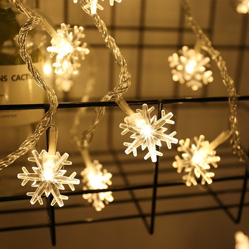 

YEDUO Christmas Tree Snow Flakes Led String Fairy Light Party Wedding Garden, Warm white