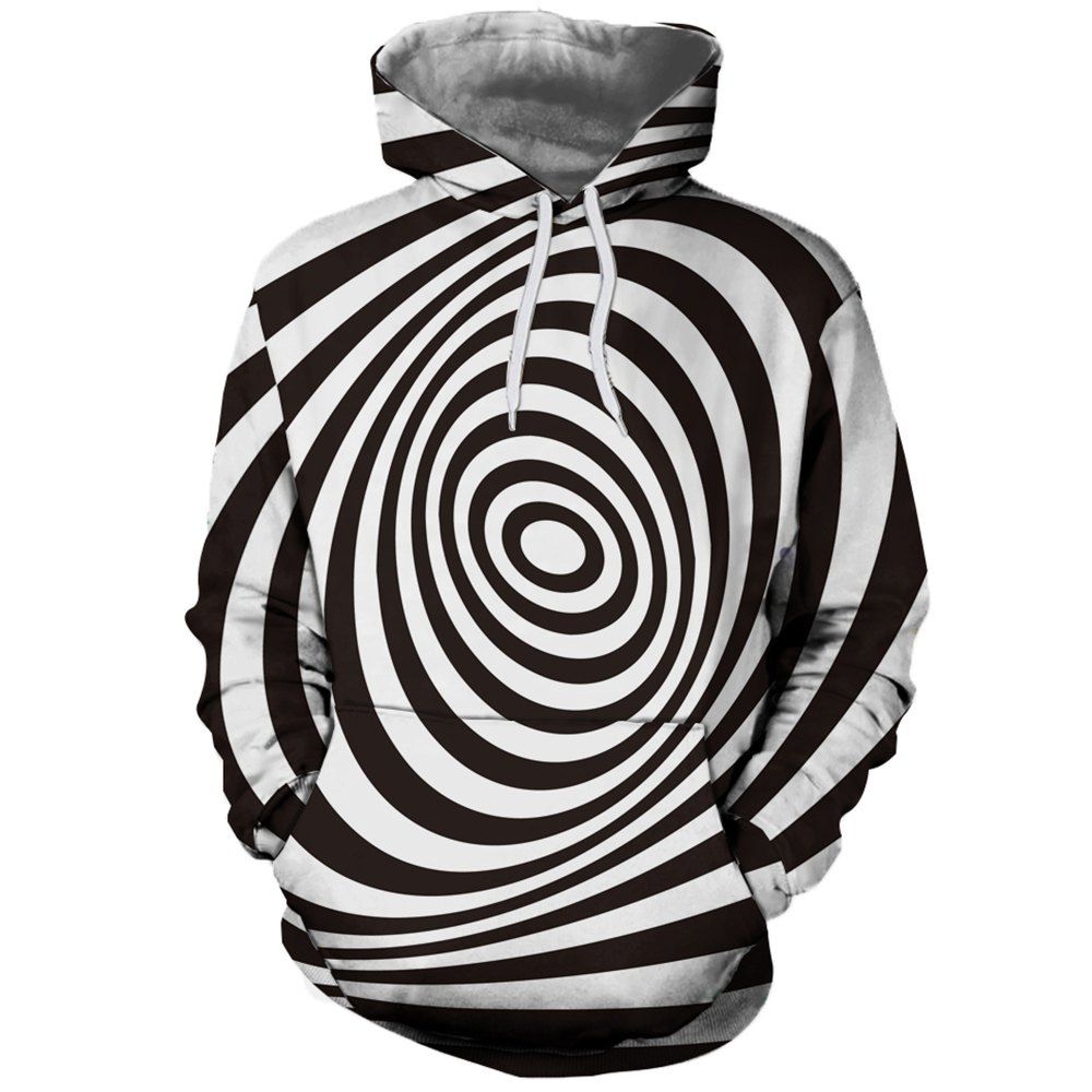 

New Women Swirl 3D Print Casual Fashion Hoodie, Multi