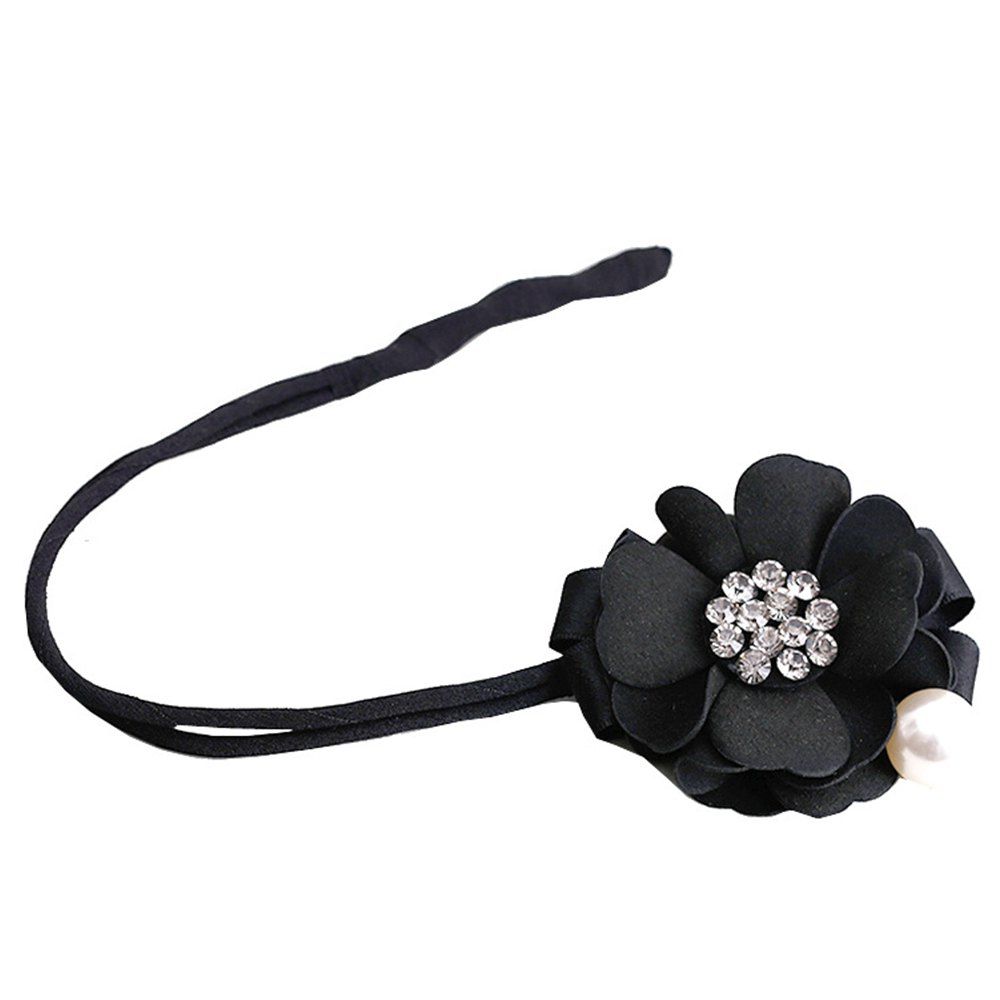 

Fashion tied hair and flower hair rope, Black