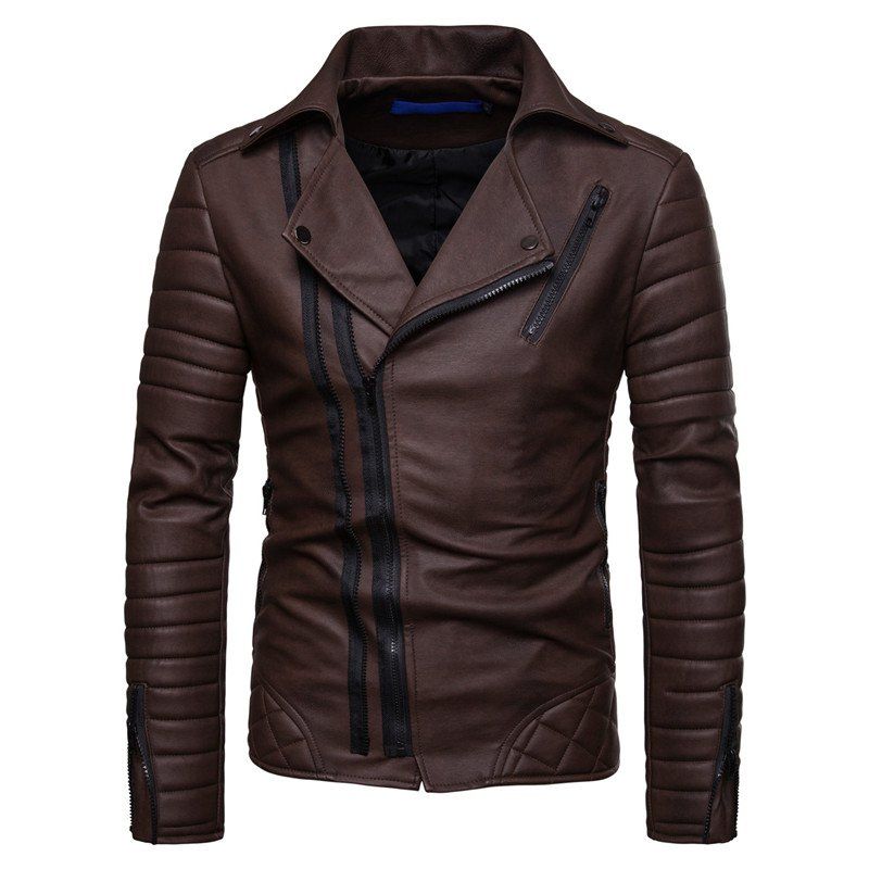 

Men'S Fashion Cotton Anti-Fan Leather Jacket Jacket, Coffee