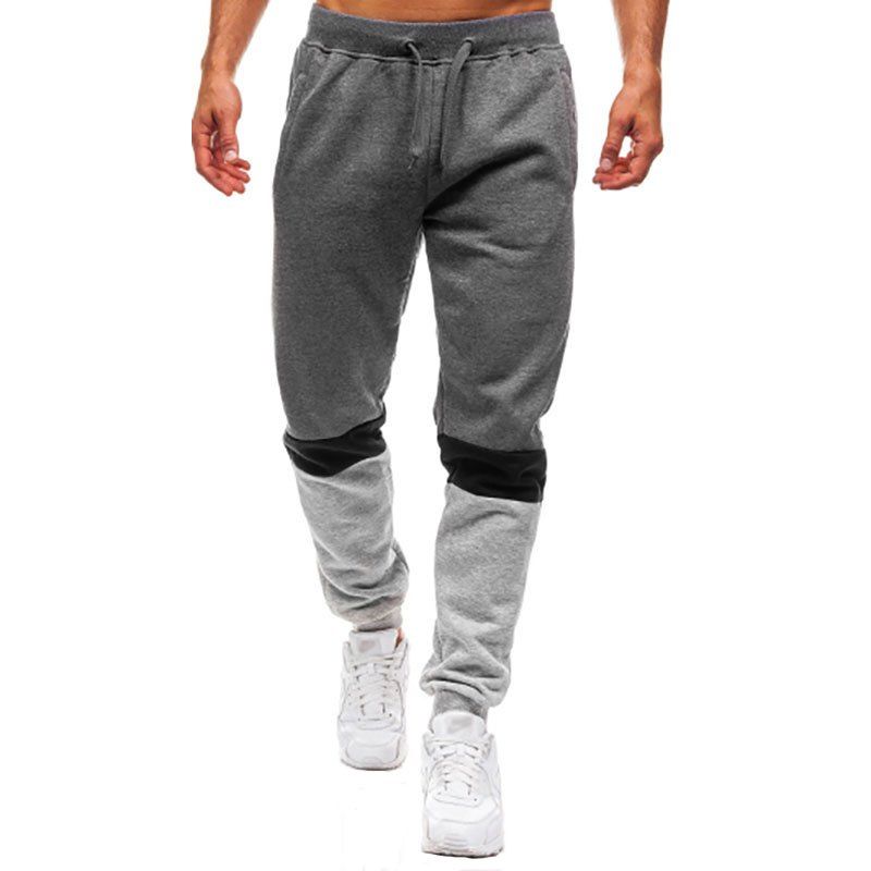 

Men's Fashion Three-Color Stitching Casual Pants, Dark gray