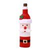 Le vin tricoté par chandail de vin de bouteille de vin de Noël couvre la couverture pour la décoration - Rouge 