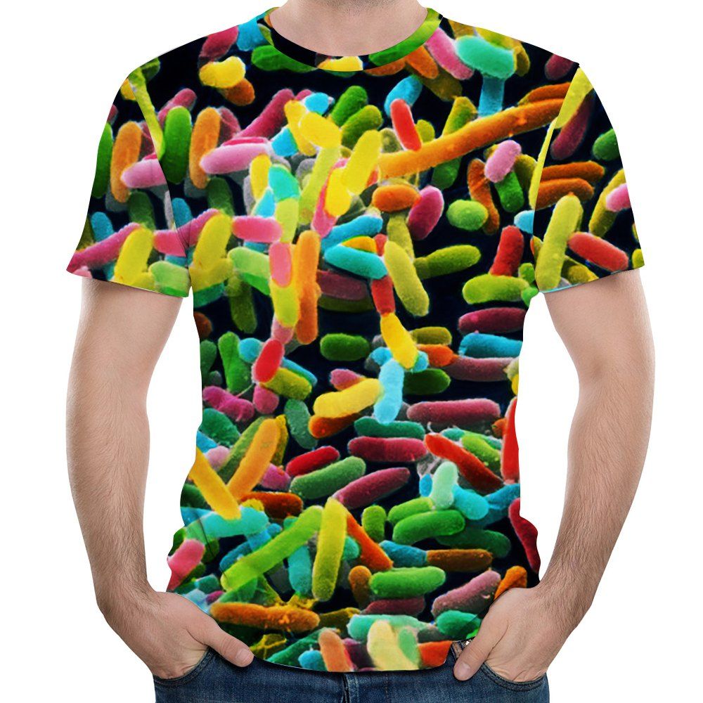 

3D Summer Casual Candy Print Mens Short Sleeve T-shirt, Multi