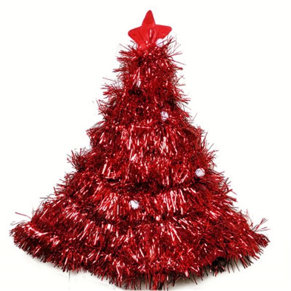 Chapeau d'arbre de Noël Chapeau d'arbre de Noël Chapeau de paille de Noël Robe de soirée - Rouge REGULAR