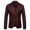 Manteau de costume décontracté coupe ajustée pour hommes Blazer One Button Business Lapel Suit Jacket - café 2XL