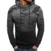 Camouflage et dégradé de la mode homme avec capuche sweat-shirt décontracté - Cendre gris 2XL