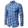Chemise à manches courtes à carreaux pour hommes - Bleu XL