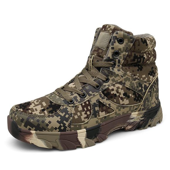 Chaussures de travail anti-dérapantes résistantes pour hommes en coton militaire Desert Training - Camouflage des Bois EU 43