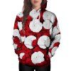 Sweat à capuche femme 3D Sports d'hiver rouge et blanc - multicolor M