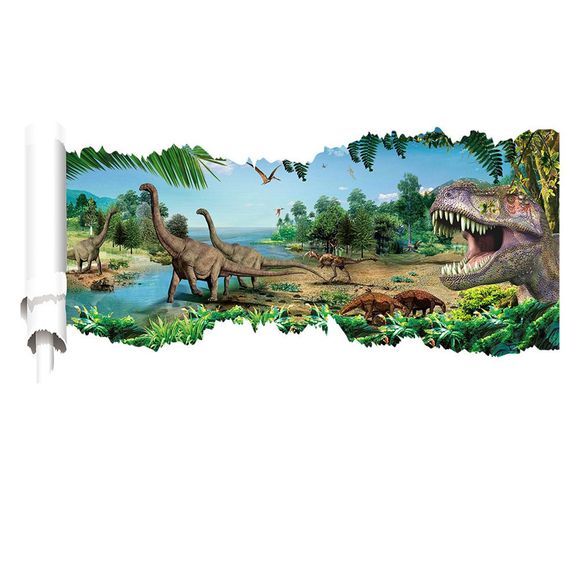 Stickers muraux 3D dinosaures effec parc mondial pour décoration de chambre de garçon - multicolor A 20 X 28 INCH
