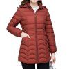 Manteau à capuche pour femmes, plus la taille épaisse et chaude Top Parkas longues en vrac - Caramel 5XL