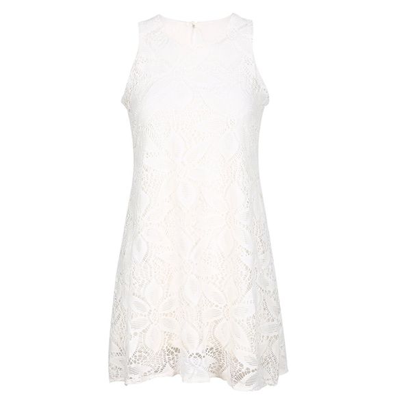 HAODUOYI Robe douce blanche à col rond pour femmes - Blanc XL