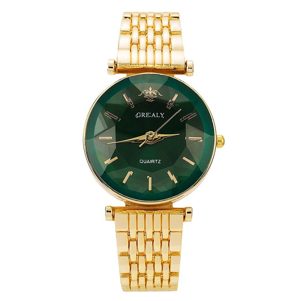 [41 OFF] 2020 Grealy Ladies Steel Bband Watches Many Color Prismatic Decorative Watch In GREEN