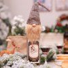 YEDUO Décorations De Noël Sans Visage Old Man Poupée Bouteille De Vin Set Sac À Vin - Gris 