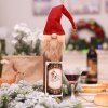 YEDUO Décorations De Noël Sans Visage Old Man Poupée Bouteille De Vin Set Sac À Vin - Rouge 