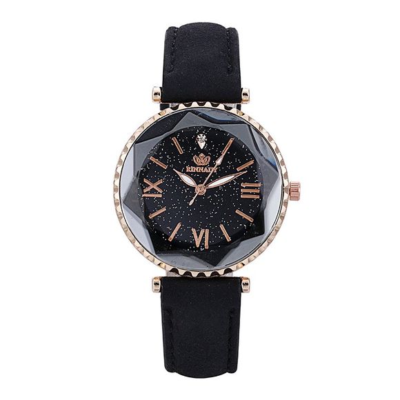 Nouvelle montre à quartz avec cadran de loisir Lady Fashions - Noir 