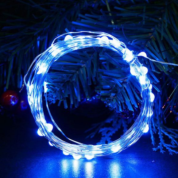 Guirlande Lumineuse LED Jardin Lumineux Extérieure Imperméable 10m 100LED Fil de Cuivre Noël - Bleu 