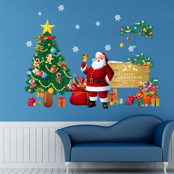 Arbre de Noël bonhomme de neige maison Vinyle Stickers muraux décor à la maison Wall Sticker - multicolor A 14 X 20 INCH