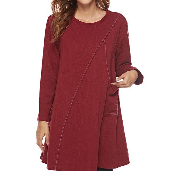 Robe Jacquard Grand Taille - Rouge Vineux L
