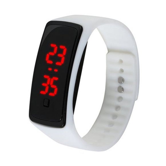 Montres de bracelet de Digital d'écran tactile de sports de silicone de mode LED - Blanc 