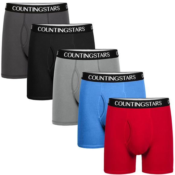 Counting Stars Boxers en Coton Confortables Sous Vêtements pour Hommes 5 PIÈCES - multicolor XL