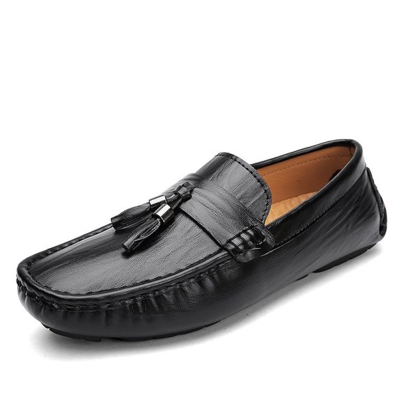 Hommes de grande taille, ensemble de pieds plats, chaussures de pois de conduite confortables et confortables - Noir EU 42