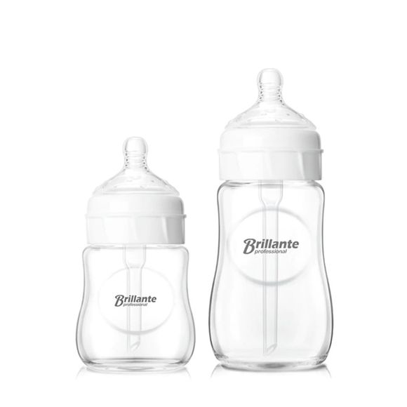 Brillante bébé bouteille de lait bouteille en verre borosilicate 150ml / capacité 260ml - Blanc 150ML