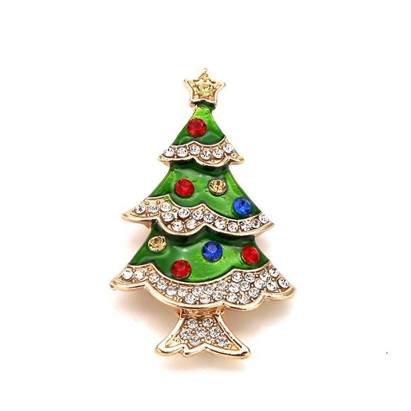 Cadeaux de Noël Broche décorative de broche d'arbre de Noël - Or 1PC