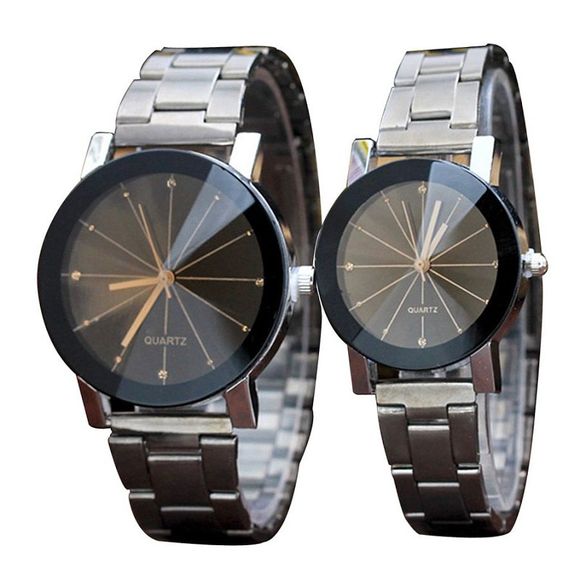 Couple de montres Meteor Brown Glass Quartz Steel Belt - Noir 