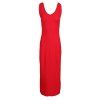 HAODUOYI Robe en maille stretch stretch pour femmes, rouge - Rouge XL